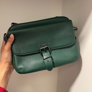 Coach Forest Green Leather Shoulder Bag